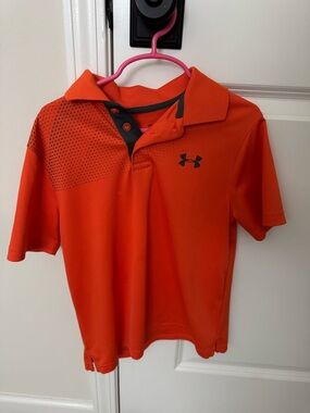 Under Armour Orange Kids' Short-Sleeve Polo with Black Accents